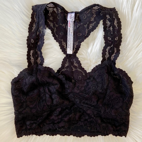Free People Other - Free People Black Lace Racerback Bralette XS